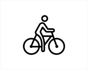 Line art Bicycle logo design icon symbol vector illustration