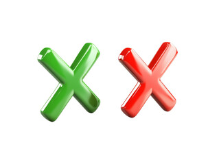 Obraz premium Colorful green and red check marks displayed on a plain background, transparent