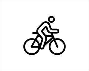 Obraz premium Line art Bicycle logo design icon symbol vector illustration