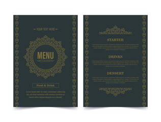 Naklejka premium Vintage Menu Layout with Ornamental Elements.