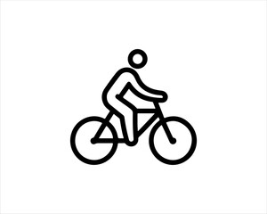 Obraz premium Line art Bicycle logo design icon symbol vector illustration