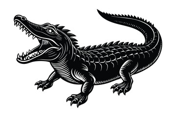 Fototapeta premium Fierce Crocodile Vector Illustration - Wild Reptile Icon for Jungle Wildlife Art, Nature Decor & Exotic Design