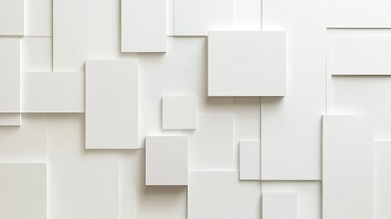 Obraz premium Explore the aesthetic appeal of layered white panels in modern interior design