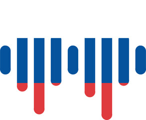 Obraz premium Russia flag on Audio Wave icon