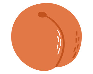 Fruit Nectarine in cartoon hand drawn simple style. Editable variable color