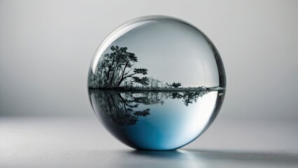 Isolated glass crystal ball on a clear or white background