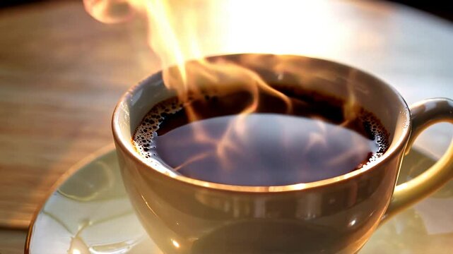 a cup of streaming hot caffee video