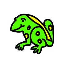 Fototapeta premium colored cartoon hand drawing of a green frog