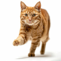 Obraz premium Playful Ginger Kitten Dancing in the Air
