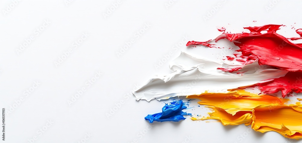 Aufkleber vibrant colors of paint swirled together on a white surface, creating an artistic and dynamic visual