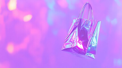 Shiny Bag on Colorful Background