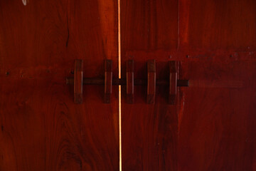 Antique teak door and wooden door latch