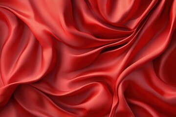 Obraz premium Elegant velvet curtain reveals realistic. Graphic depiction of drapery, crimson cloth showcase for sophisticated occasions, hiding surprises, material for award presentation