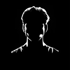 outline, man, black and white background, great for advertising