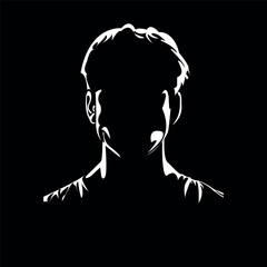 outline of a man on a black and white background, great for advertising