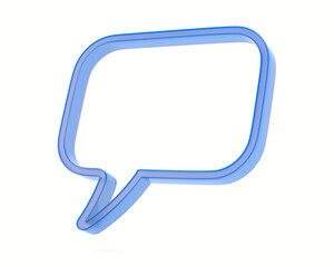 Naklejka premium Blue Speech bubble on white background. Isolated 3D illustration