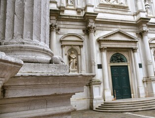 detail of the facade of the cathedral of st mary