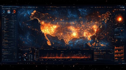 Cyber Security Threat Detection Interface Visualization