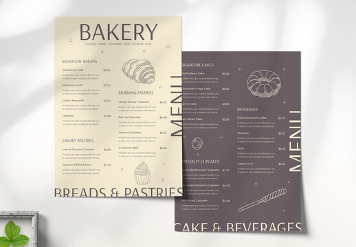 Bakery Menu Flyer Template Layout