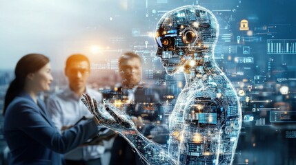 Team Discussing AI Business Trends in Modern Office