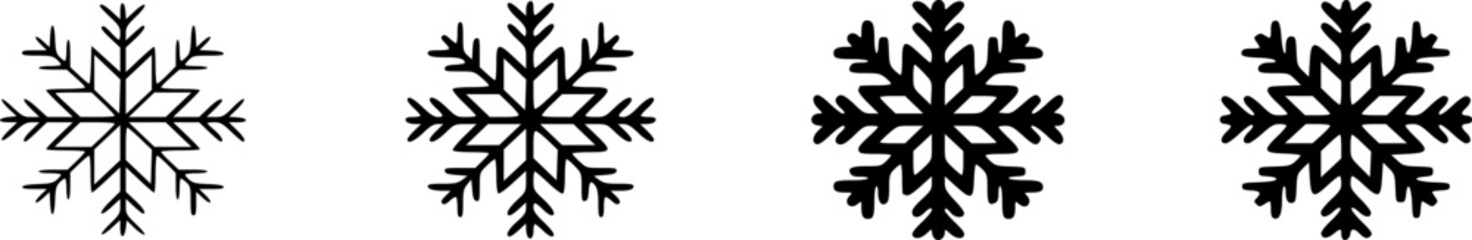 Snow Black icon set. snowflake icon vector