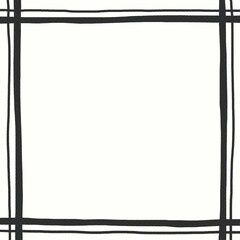 Obraz premium black and white hand drawn pattern. minimal vintage chic frame . halftone print textured.