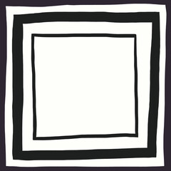 Fototapeta premium black and white hand drawn pattern. minimal vintage chic frame. 