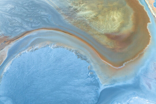 Surreal aerial view of mineral formations at Riotinto, Huelva