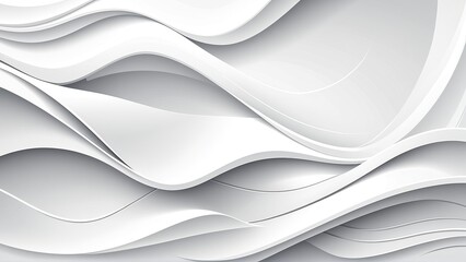 Fototapeta premium Modern white abstract wave pattern with elegant curves and textured layers