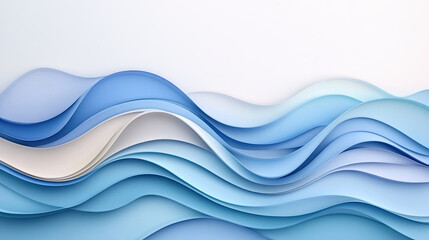 Fototapeta premium serene wave design featuring various shades of blue, creating calming effect. smooth curves and layers evoke sense of tranquility and fluidity