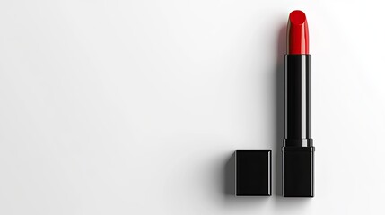 Obraz premium Red Lipstick with Open Cap on Background