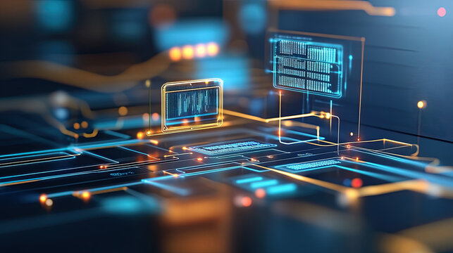 Digital flowchart illustrating portfolio optimization algorithms with vibrant colors and intricate designs, showcasing technology and data visualization