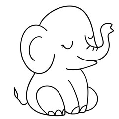 Cute elephant animal doodle 