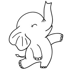Cute elephant animal doodle 