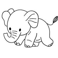 Cute elephant animal doodle 