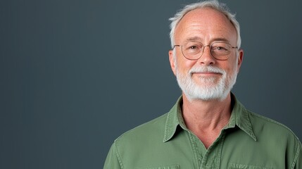 Fototapeta premium Senior Man Portrait with Kind Expression and Glasses