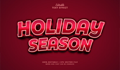 Holiday Season Editable Text Effect Style 3d Bold Red Modern Season