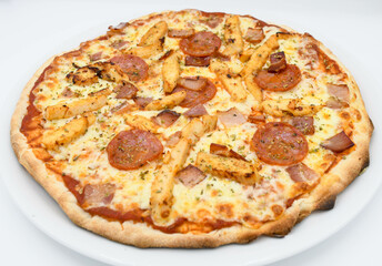 diferentes pizzas italianas con ingredientes frescos