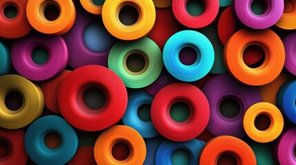 Fototapeta premium Vibrant Interlocking Circles in Colorful Digital Design