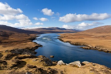 Fototapeta premium Stunning Highland River Landscape Scotland Scenic Nature Travel Exploration