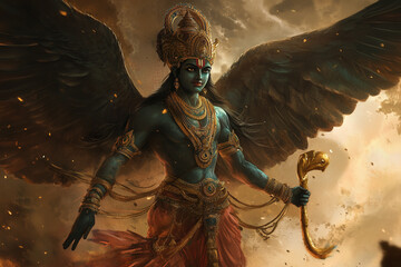 Vishnu with Garuda mount
