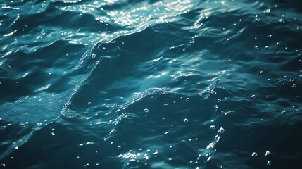 Naklejka premium Rippling Ocean Surface with Glimmering Sunlight Reflections