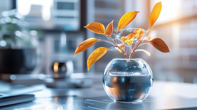 Image of a sleek and modern futuristic home interior, featuring advanced AI technology seamlessly controlling the lighting, temperature, and personal preferences of the residents