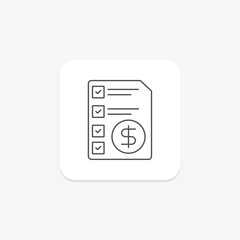 Financial Wellness thinline icon , vector, pixel perfect, illustrator file