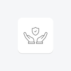 Life Insurance thinline icon , vector, pixel perfect, illustrator file