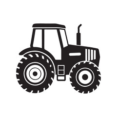 Obraz premium Farm Tractor silhouette vector, black and white silhouette, vector and&nbsp;illustration