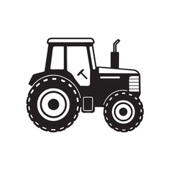 Fototapeta premium Farm Tractor silhouette vector, black and white silhouette, vector and&nbsp;illustration