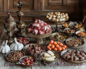 Traditional Table of Assorted Treats and Spices