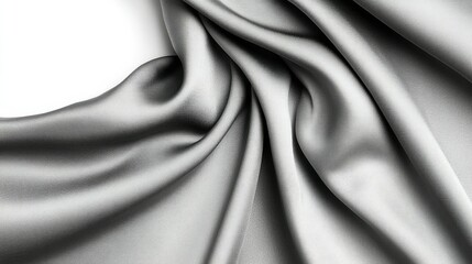 Obraz premium Neutral gray blackout curtain with eyelet rings, isolated on white. A functional yet stylish addition to interiors