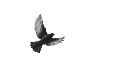 Obraz premium Silhouette of Bird in Flight Over Clear Sky